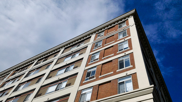 Brick and concrete apartment building