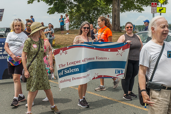 League of Women Voters, marchers with banner