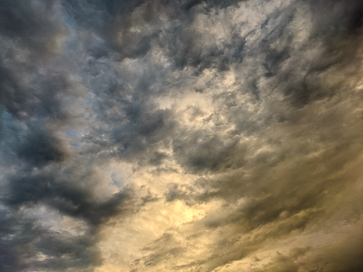 Dramatic clouds at sunset