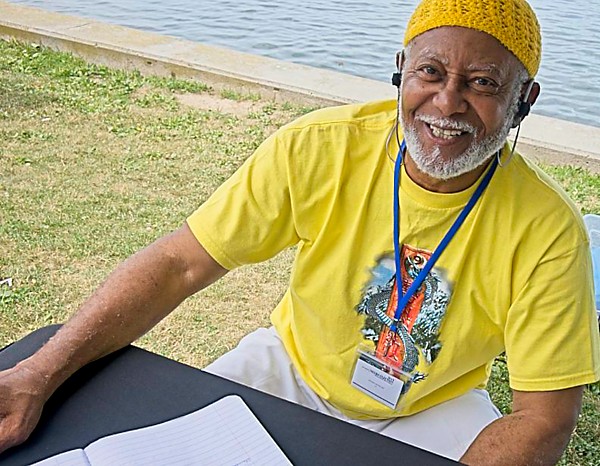 Man at vendor booth