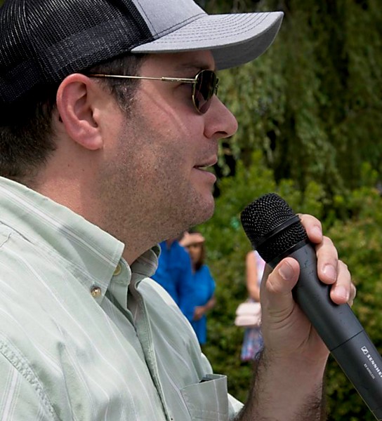 Salem Mayor Dominick Pangallo speaks at flag raising ceremony