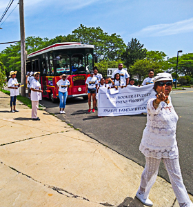 Doreen Wade, President of Salem United, organizes parade