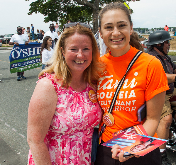 Tami Gouveia, Candidate for Lieutenant Governor, pauses during parade.